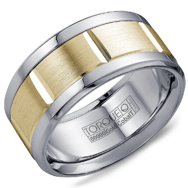 Personalized Jewelry Sale – Unique Gifts At Low Prices Torque Cobalt & Gold Collection 10.5MM Wedding Band with Yellow Gold Center CW010MY105