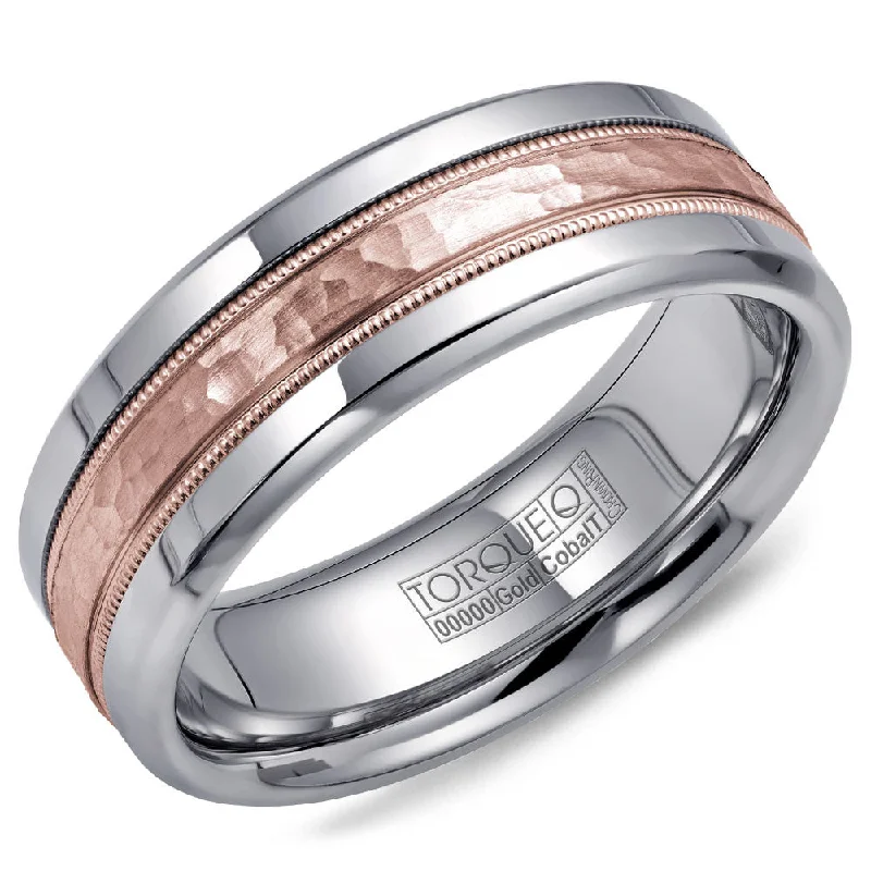 Your Perfect Accessory Now At The Best Price Torque Cobalt & Gold Collection 7.5MM Wedding Band with Rose Gold Center CW003MR75