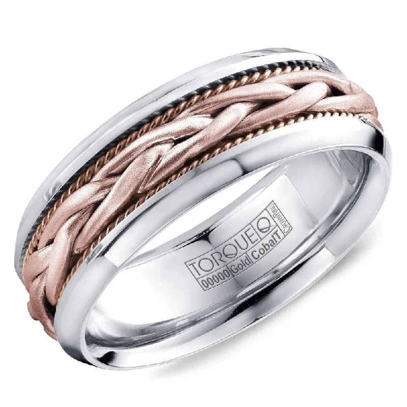 Exclusive Gemstone Jewelry Markdowns – Shop Now Torque Cobalt & Gold Collection 7.5MM Wedding Band with Rose Gold Center CW019MRR75