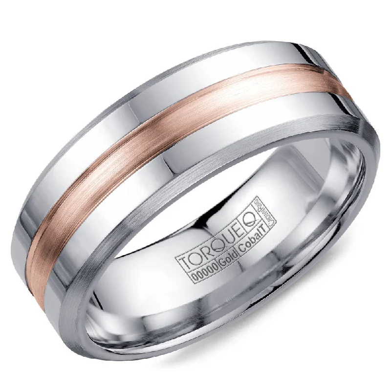 Luxury Meets Affordability – Jewelry Sale Live Now Torque Cobalt & Gold Collection 7.5MM Wedding Band with Rose Gold Center CW030MR75