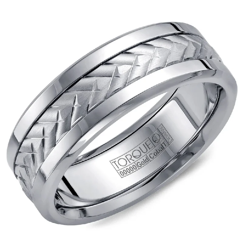 Discover Unique Jewelry With Special Limited-Time Offers Torque Cobalt & Gold Collection 7.5MM Wedding Band with White Gold Center CW007MW75