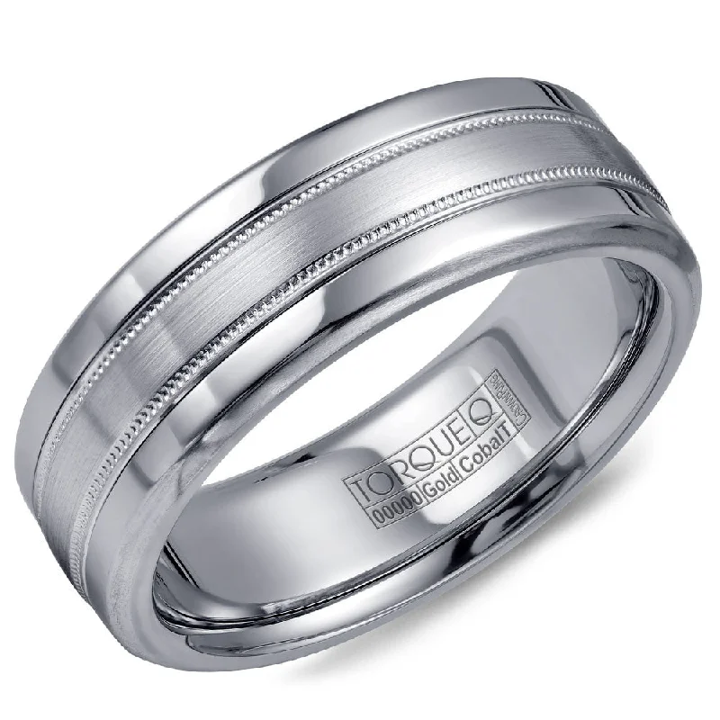 Jewelry Clearance Event – Stock Up Before It's Over Torque Cobalt & Gold Collection 7.5MM Wedding Band with White Gold Center CW020MW75