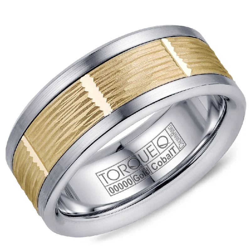 Shop Dazzling Jewelry At The Best Prices Torque Cobalt & Gold Collection 9MM Wedding Band with Yellow Gold Center CW102MY9