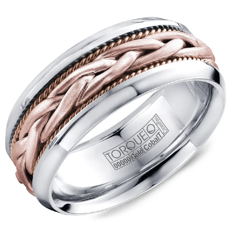 Get The Best Deals On Timeless Jewelry Pieces Torque Cobalt & Gold Collection 9MM Wedding Band with Rose Gold Center CW019MRR9