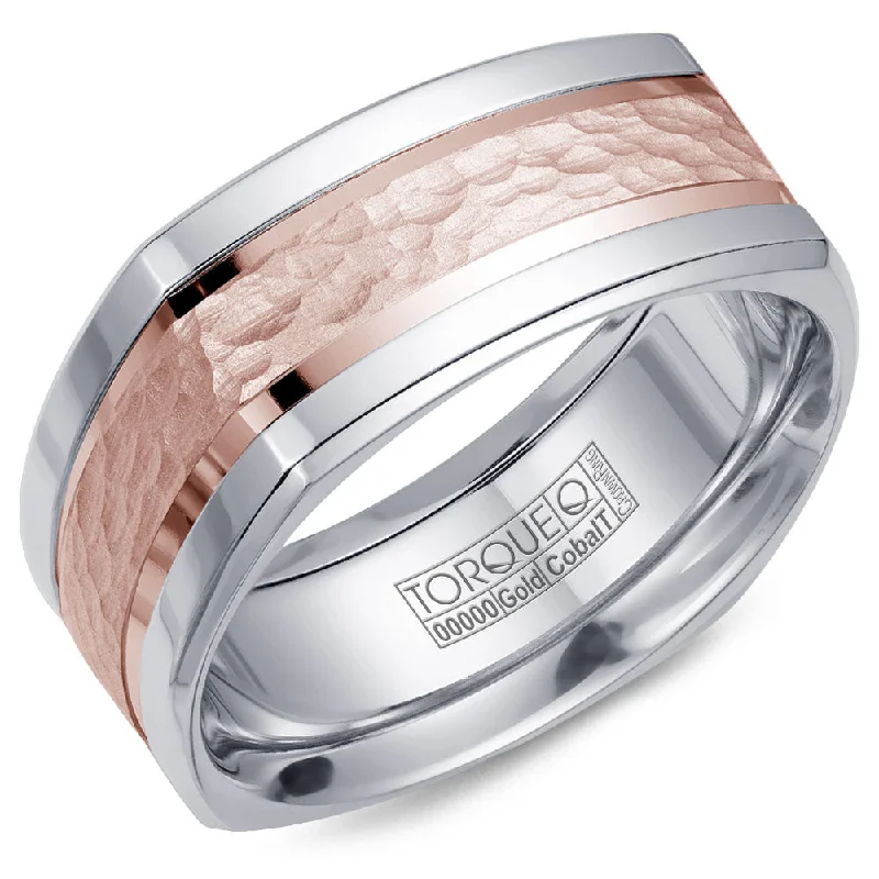 Seasonal Jewelry Sale – Upgrade Your Collection Torque Cobalt & Gold Collection 9MM Wedding Band with Rose Gold Center CW052MR9