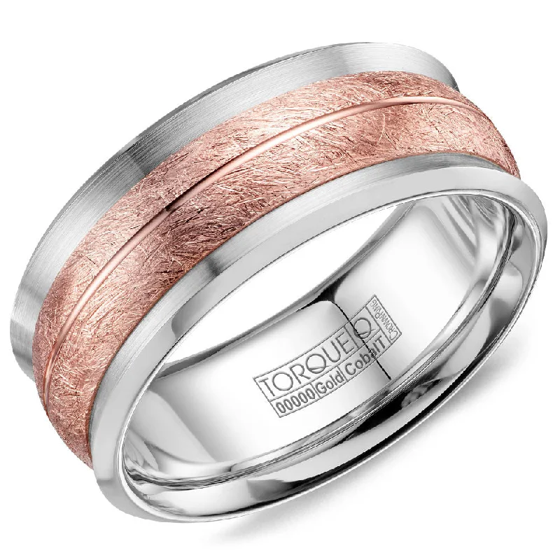 Holiday Jewelry Sale – Perfect Gifts At Great Prices Torque Cobalt & Gold Collection 9MM Wedding Band with Rose Gold Center CW114MR9