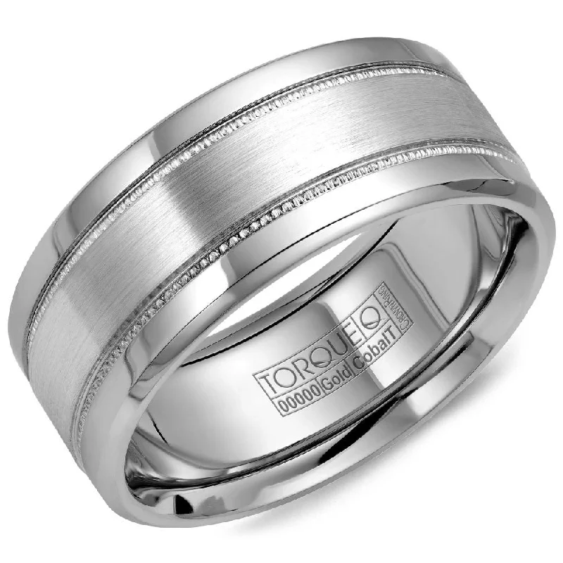 Elegant Jewelry At Unbeatable Offers – Shop Before It's Gone Torque Cobalt & Gold Collection 9MM Wedding Band with White Gold Center CW022MW9