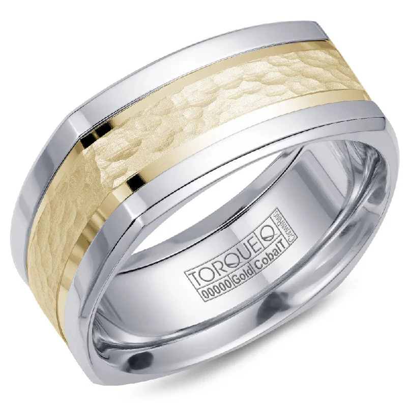 Fashion-Forward Jewelry At Incredible Prices Torque Cobalt & Gold Collection 9MM Wedding Band with Yellow Gold Center CW052MY9