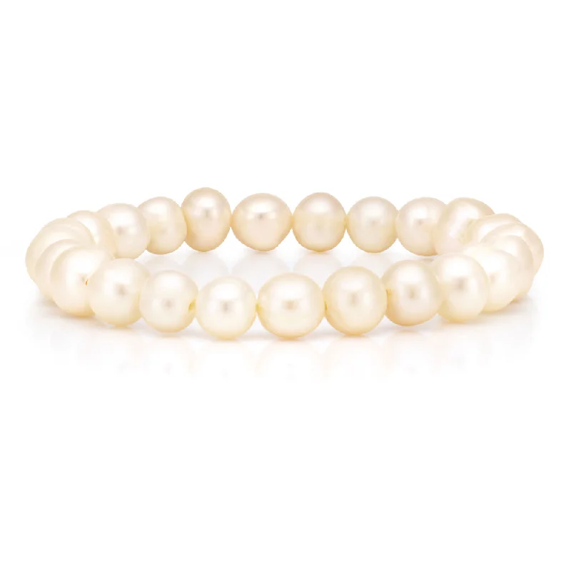 Trendy Minimalist Jewelry For Everyday Wear White 7.5-8mm Freshwater Pearl Bracelet